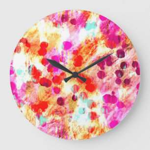 Grande Horloge Ronde Grunge couleur point texture arrière - plan