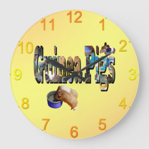 Grande Horloge Ronde Guinée Pigs Is the Word, Lge Wall Clock