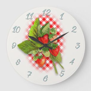 Grande Horloge Ronde Guingan et fraises rouges de pays