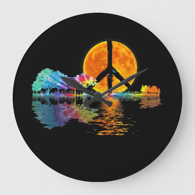 Grande Horloge Ronde Guitar Lake Shadow Peace Love (Recto)
