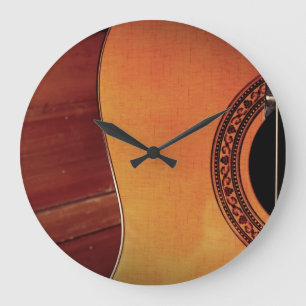 Grande Horloge Ronde Guitare acoustique