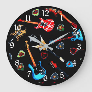 Grande Horloge Ronde Guitare de rock électrique