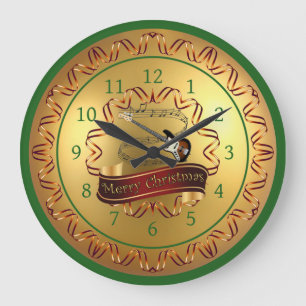Grande Horloge Ronde Guitare électrique 01-Défilement musical-Joyeux No