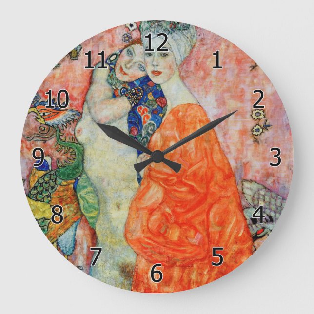 Grande Horloge Ronde Gustav Klimt - Femmes amis (Recto)