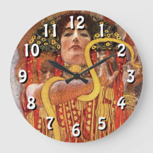 Grande Horloge Ronde Gustav Klimt - Hygieia Déesse de la Médecine de la