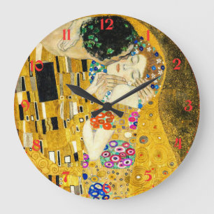 Grande Horloge Ronde Gustav Klimt - Le baiser / Saint Valentin