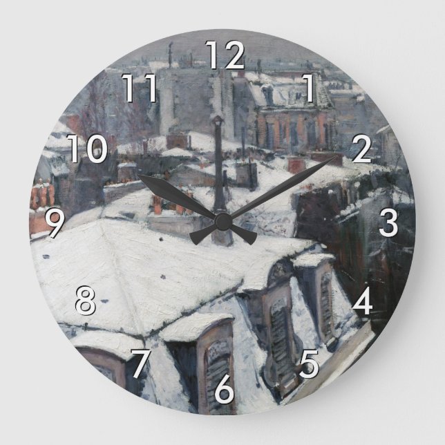 Grande Horloge Ronde Gustave Caillebotte - Toits dans la neige (Recto)