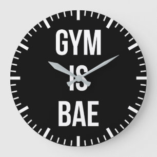 Grande Horloge Ronde Gym Is Bae - Drôle Exercice Inspirationnel