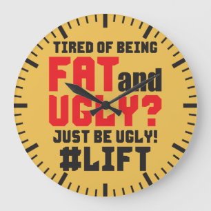 Grande Horloge Ronde Gymnase drôle de culturisme