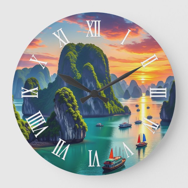 Grande Horloge Ronde Ha Long Bay Vietnam Sunset (Recto)