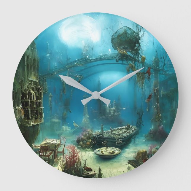 Grande Horloge Ronde Habitat sous-marin étrange (Recto)
