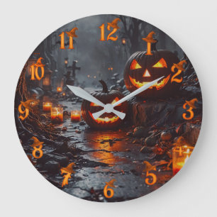 Grande Horloge Ronde Halloween 