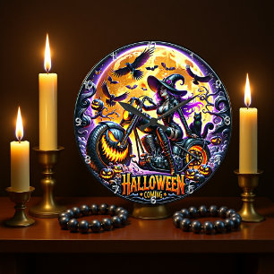 Grande Horloge Ronde Halloween à venir