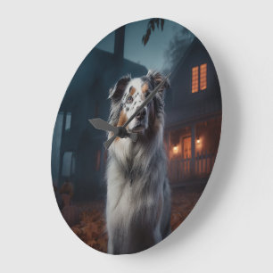 Grande Horloge Ronde Halloween, berger australien