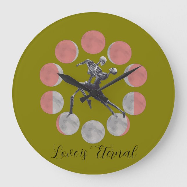 Grande Horloge Ronde Halloween Clock - Celebrating Love is Eternal (Recto)