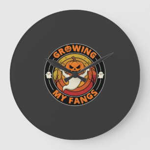 Grande Horloge Ronde Halloween Mes Crocs de Fantôme de Citrouille Pouss