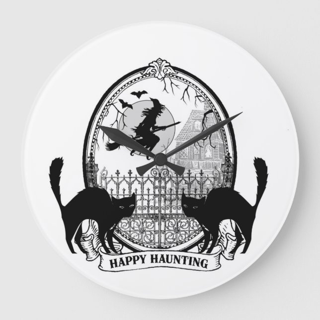 Grande Horloge Ronde Halloween moderne (Recto)