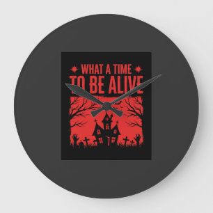 Grande Horloge Ronde Halloween Quel Moment Pour être En Vie Création