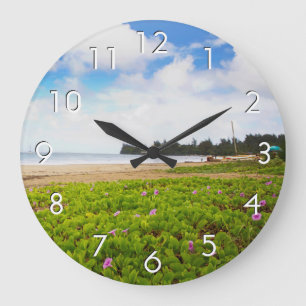 Grande Horloge Ronde Hanalei Bay, Kauai Hawaii Beach Flowers