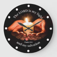 Hands Holding Lighted Candle with Bible message