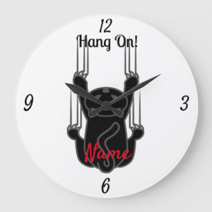 Grande Horloge Ronde Hang Sur Chat Noir Thunder_Cove
