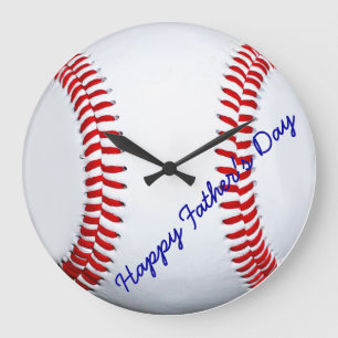 Grande Horloge Ronde Happy Father's Day Baseball Large Wall Clock
