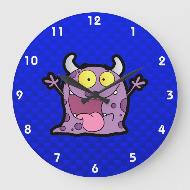 Grande Horloge Ronde Happy Purple Monster; Blue (Recto)