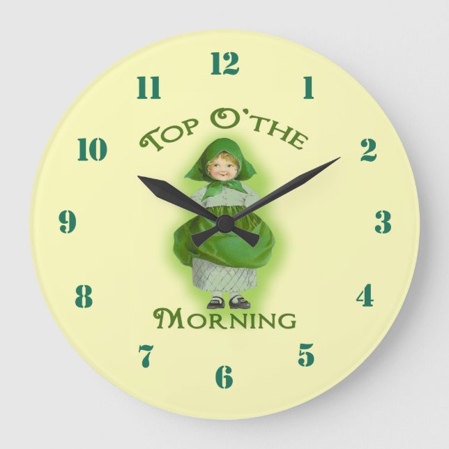 Grande Horloge Ronde Haut Wall Clock Morning Irish (Recto)