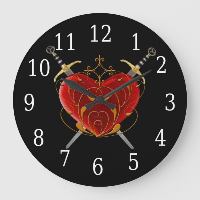 Grande Horloge Ronde Heart & Daggers Round Clock (Recto)
