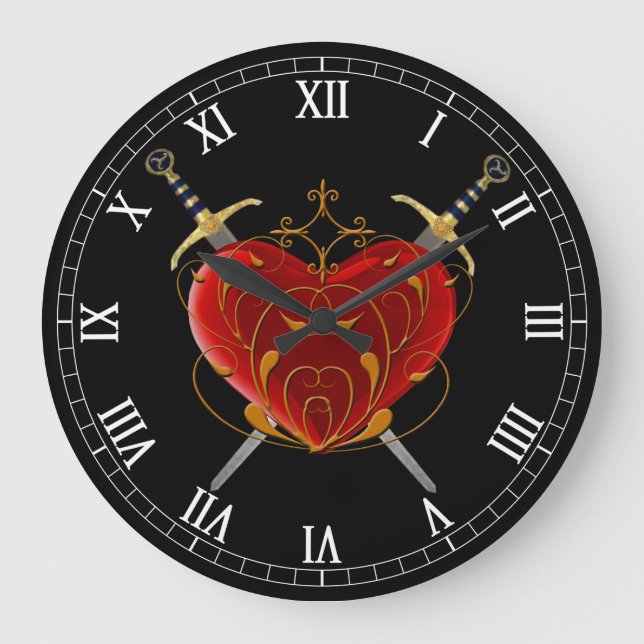 Grande Horloge Ronde Heart & Daggers Round Roman Clock (Recto)