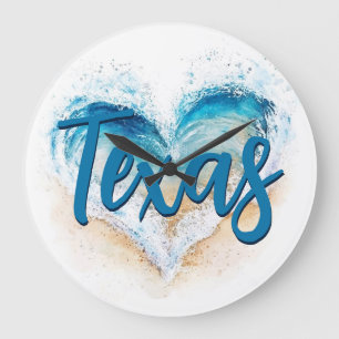 Grande Horloge Ronde Heart Wave Texas Beach