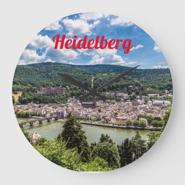 Grande Horloge Ronde Heidelberg Neckar Panorama Allemagne (Recto)