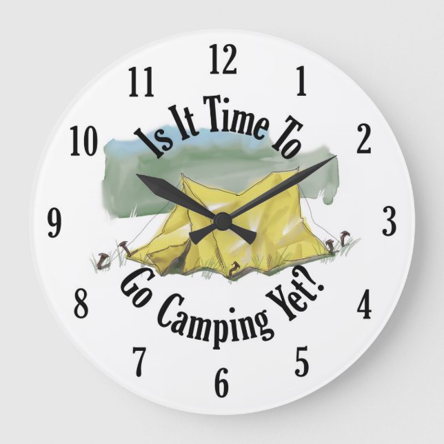 Grande Horloge Ronde Heure De Partir Horaire De Camping (Recto)