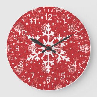 Grande Horloge Ronde Heure de Snowflake