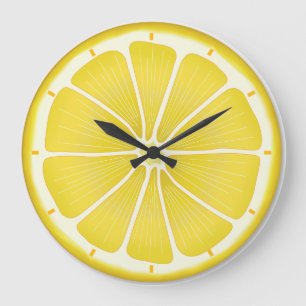 Grande Horloge Ronde Heure d'éclaboussure de citron