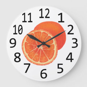 Grande Horloge Ronde Heure des cadenas oranges oranges