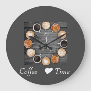 Grande Horloge Ronde Heure du café de l'horloge murale