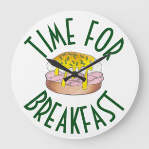 Grande Horloge Ronde Heure du petit-déjeuner Oeufs Benedict Cuisine Fod
