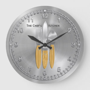 Grande Horloge Ronde Heure pour le Chef Master en vous (Personnalisé)