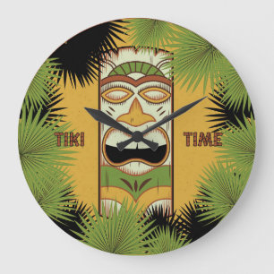 Grande Horloge Ronde Heure Tiki