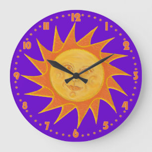 Grande Horloge Ronde Heures ensoleillées