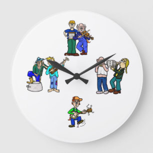 Grande Horloge Ronde Hillbilly Jug Band Wall Clock