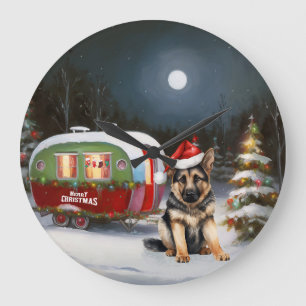 Grande Horloge Ronde Hiver Allemand Berger Caravane Noël Aventure