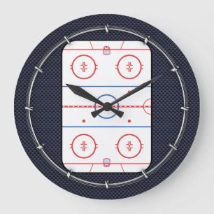 Grande Horloge Ronde Hockey Game Companion Style fibre de carbone