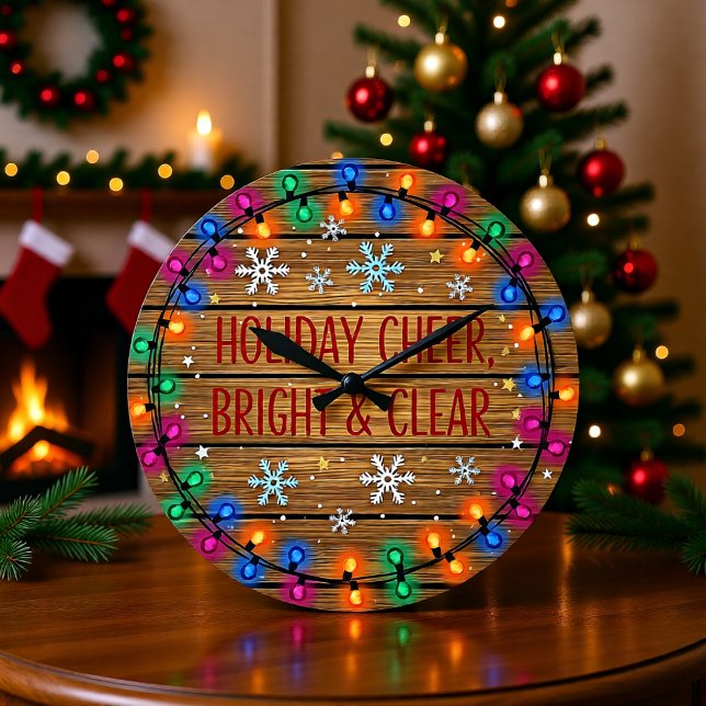 Grande Horloge Ronde Holiday Cheer Bright Lights (Créateur téléchargé)