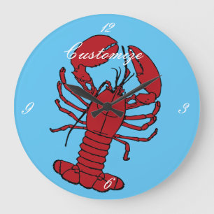 Grande Horloge Ronde Homard rouge Thunder_Cove du Maine