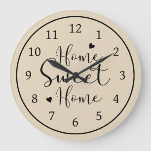 Grande Horloge Ronde Home Sweet Home