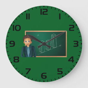 Grande Horloge Ronde Homme d'affaires présentant un graphique à barres