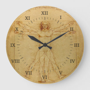 Grande Horloge Ronde Homme de Vitruvian