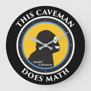 Grande Horloge Ronde Homme des cavernes de Smart de maths d'horloge